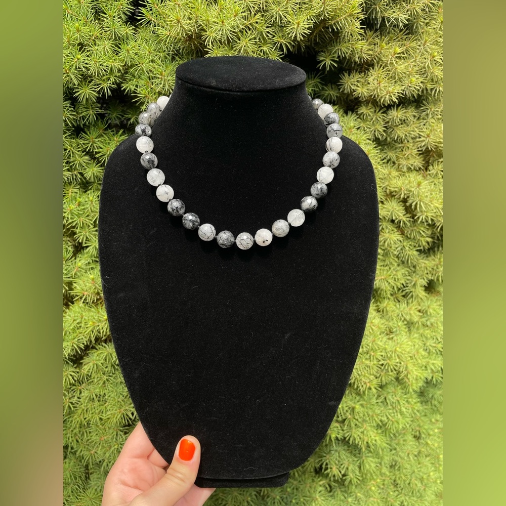 Faceted Tourmaline In Quartz 14K Necklace Brand New Statement Piece Pendant